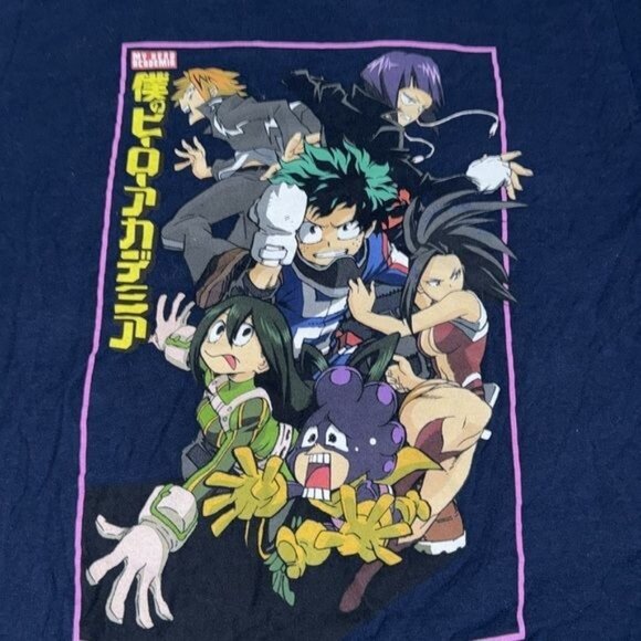 My Hero Academia T-Shirt Funimation Licensed Medium M (38/40) 100% Cotton Navy B - Picture 3 of 6
